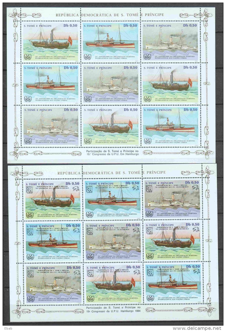 Sao Tome E Principe 1984 Kleinbogen Mi 906-911A MNH SHIPS - Boten