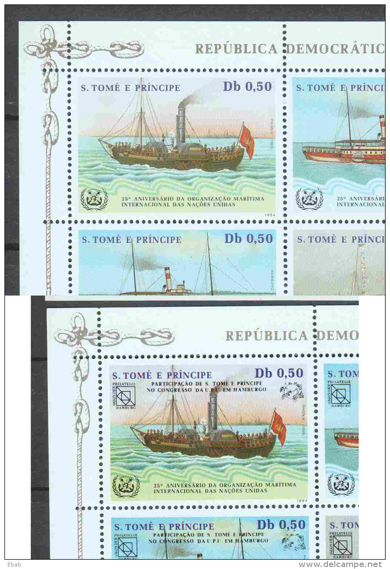 Sao Tome E Principe 1984 Kleinbogen Mi 906-911A MNH SHIPS - Boten