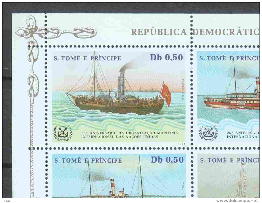 Sao Tome E Principe 1984 Kleinbogen Mi 906-911A MNH SHIPS - Boten