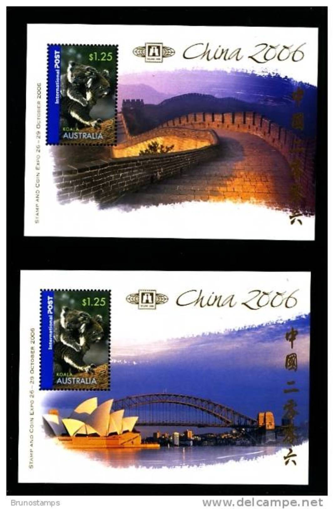 AUSTRALIA - 2006  CHINA STAMP EXPO  TWO  MS  MINT NH - Blocchi & Foglietti