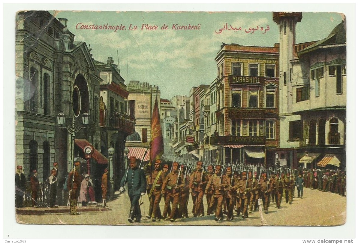 CONSTANTINOPOLI - LA PLACE DE KARAKEUI 1911  - VIAGGIATA  FP - Turchia