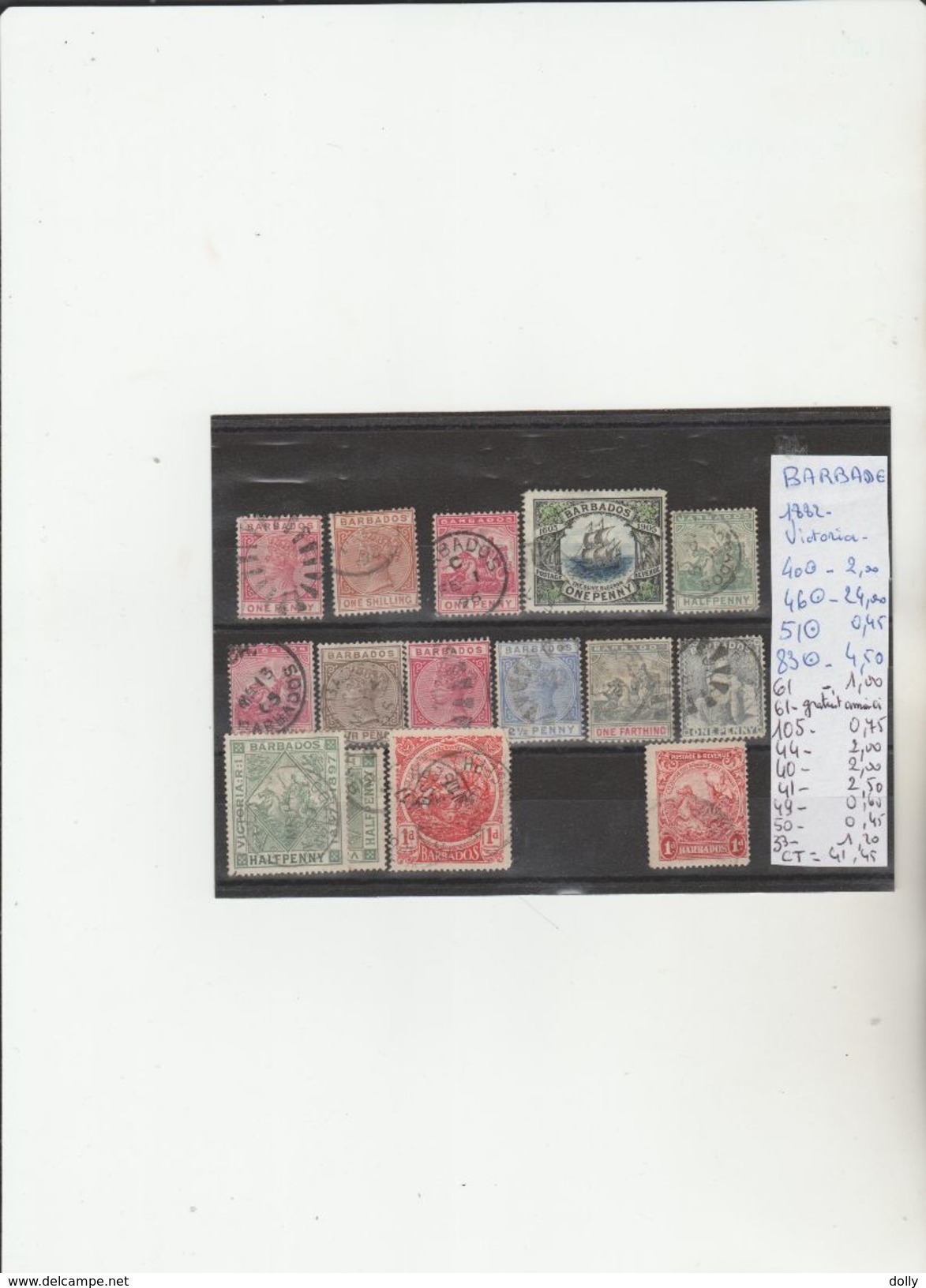 TIMBRE DE BARBADE   NR  VOIR SUR PAPIER AVEC LES TIMBRES °    1882 COTE 41.45 € - Barbades (1966-...)