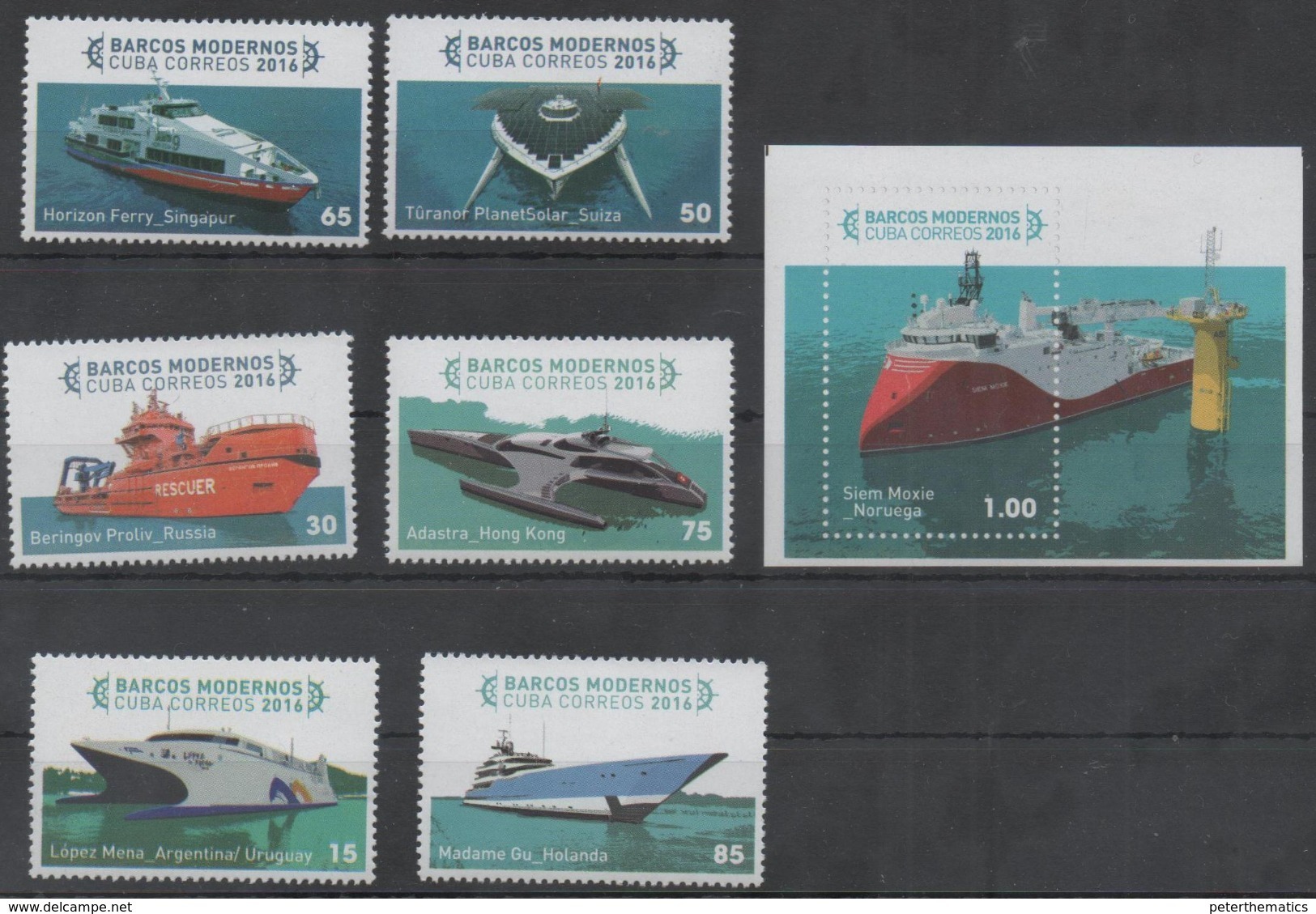 SEA TRANSPORT, 2016, MNH, MODERN SHIPS, FERRIES, 6v+S/SHEET - Barche