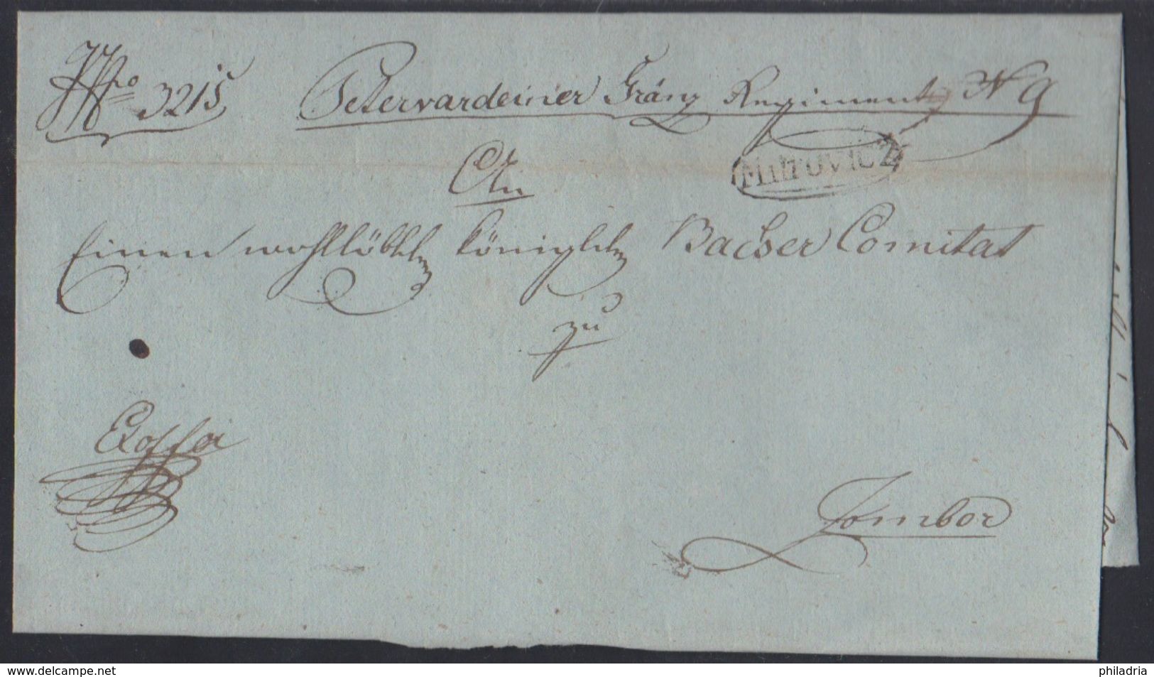 Mitrovicz (Mitrovica), Wrapper Of An Ex-offo Letter, 1838 - Prefilatelia