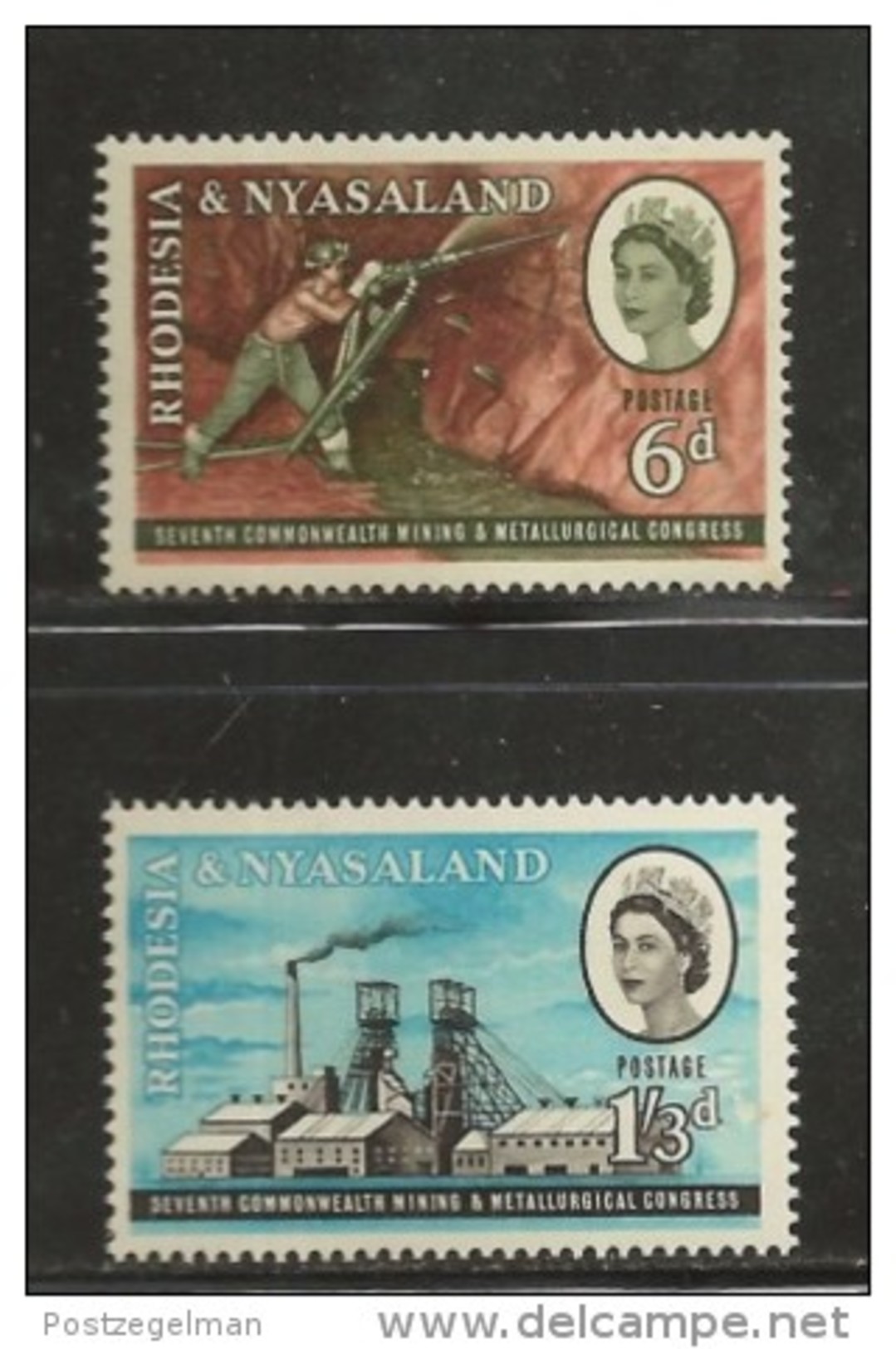 RHODESIA-NYASSALAND, 1961, Mint  Never Hinged Stamp(s), Mining Conference, Mich 40-41 , #nr. 476 - Rhodesia & Nyasaland (1954-1963)