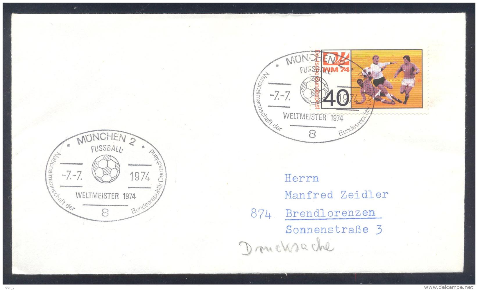 Germany 1974 Cover;  Football Soccer Fussball Cacio; FiFA WC Deutschland Weltmeister / Germany Champion - 1974 – Germania Ovest