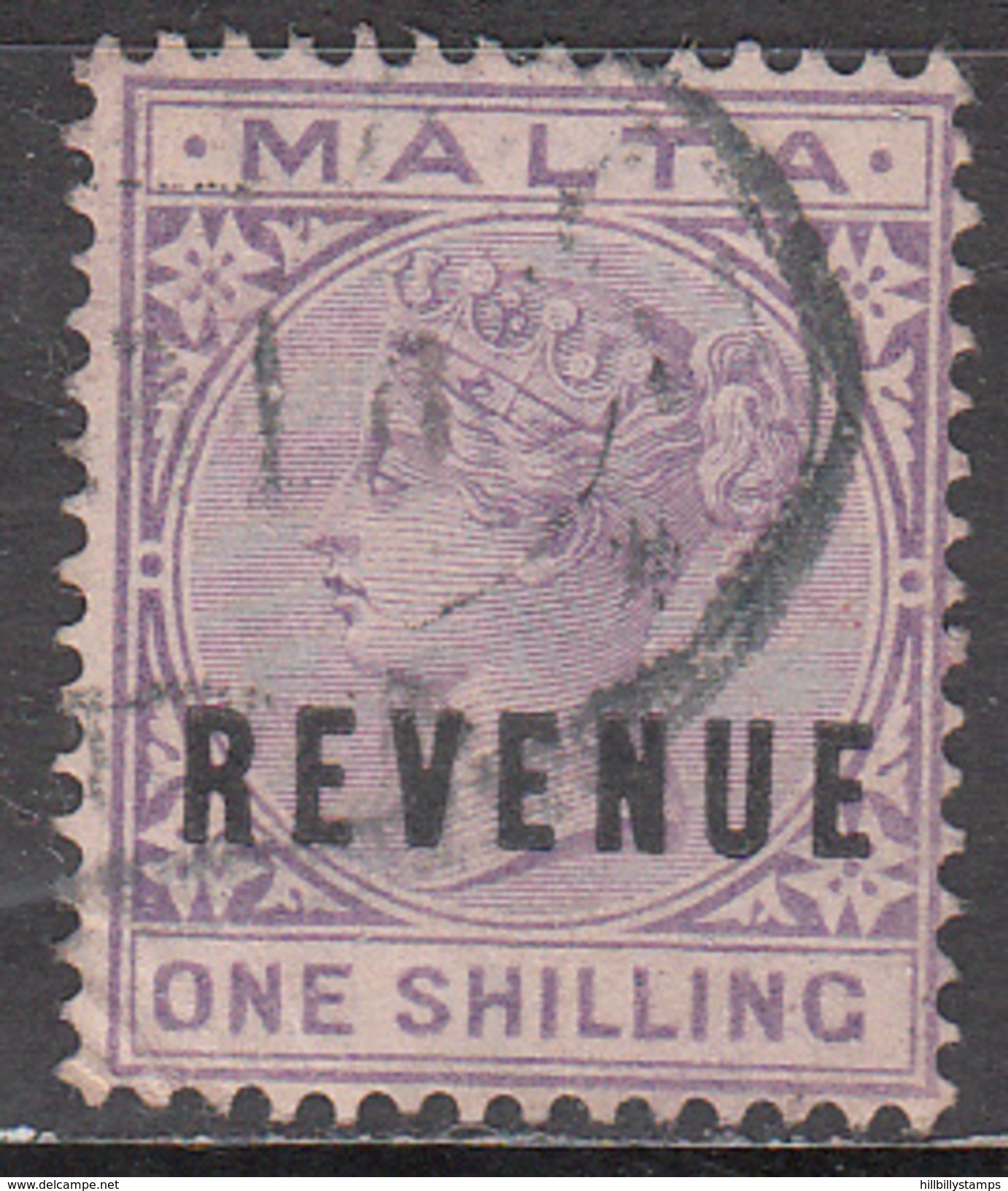 MALTA   SCOTT NO. TYPE A3     USED    YEAR  1885   REVENUE OVERPRINT - Malta (...-1964)