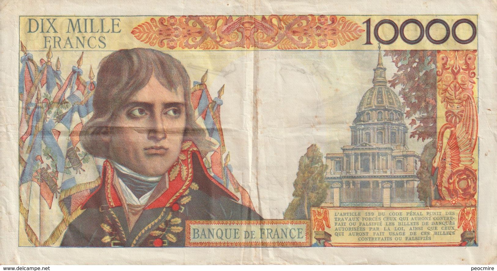 Billet  De  10.000 Francs - BONAPARTE  - M.7-6-1956.M.  N°  83.178  -  L.24 - 1955-1959 Surchargés En Nouveaux Francs