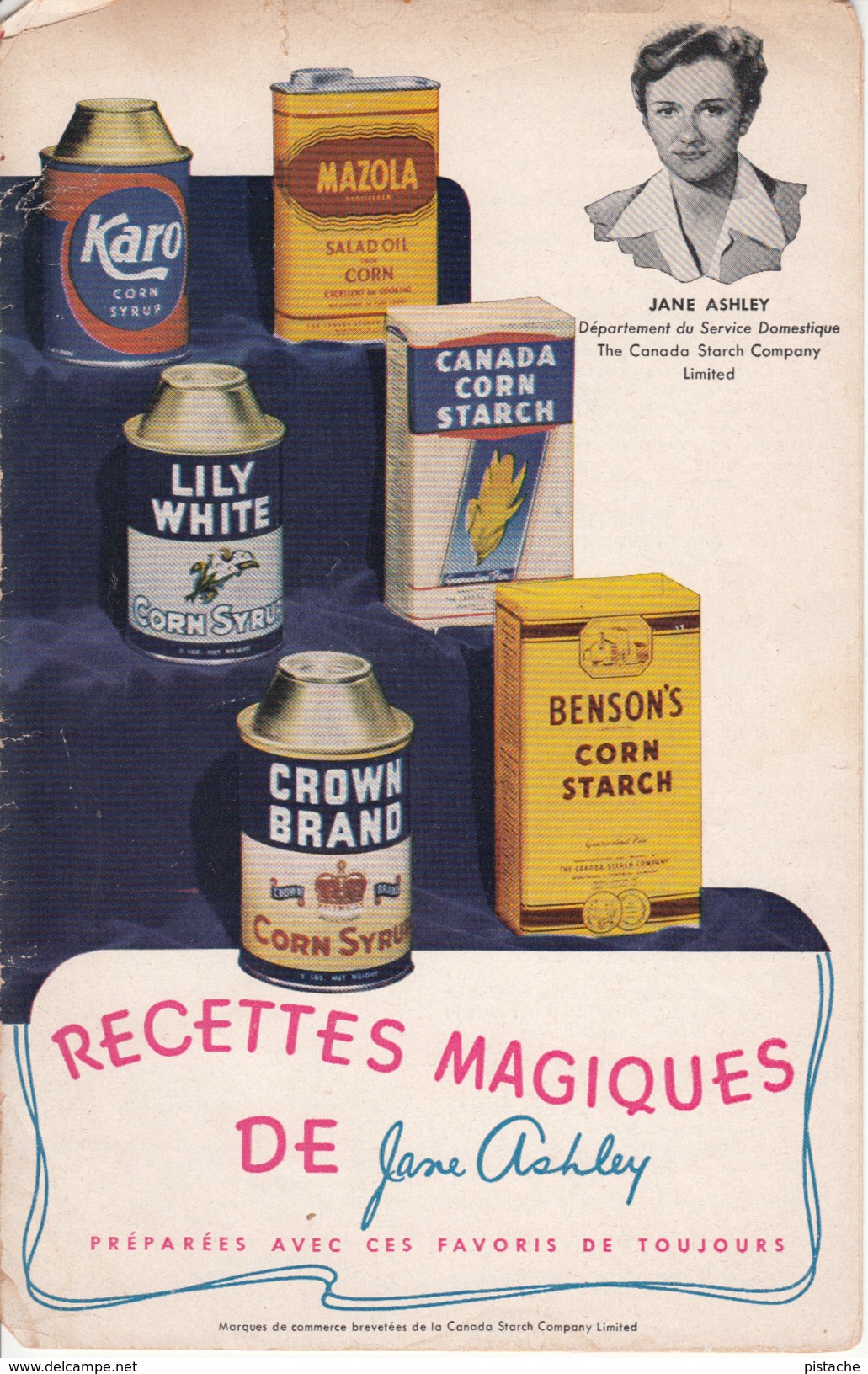 Dépliant 8 Pages - Vintage 1930s - Recettes Magiques De Jean Ashley Pub. Par Canada Starch Co. - Gastronomie