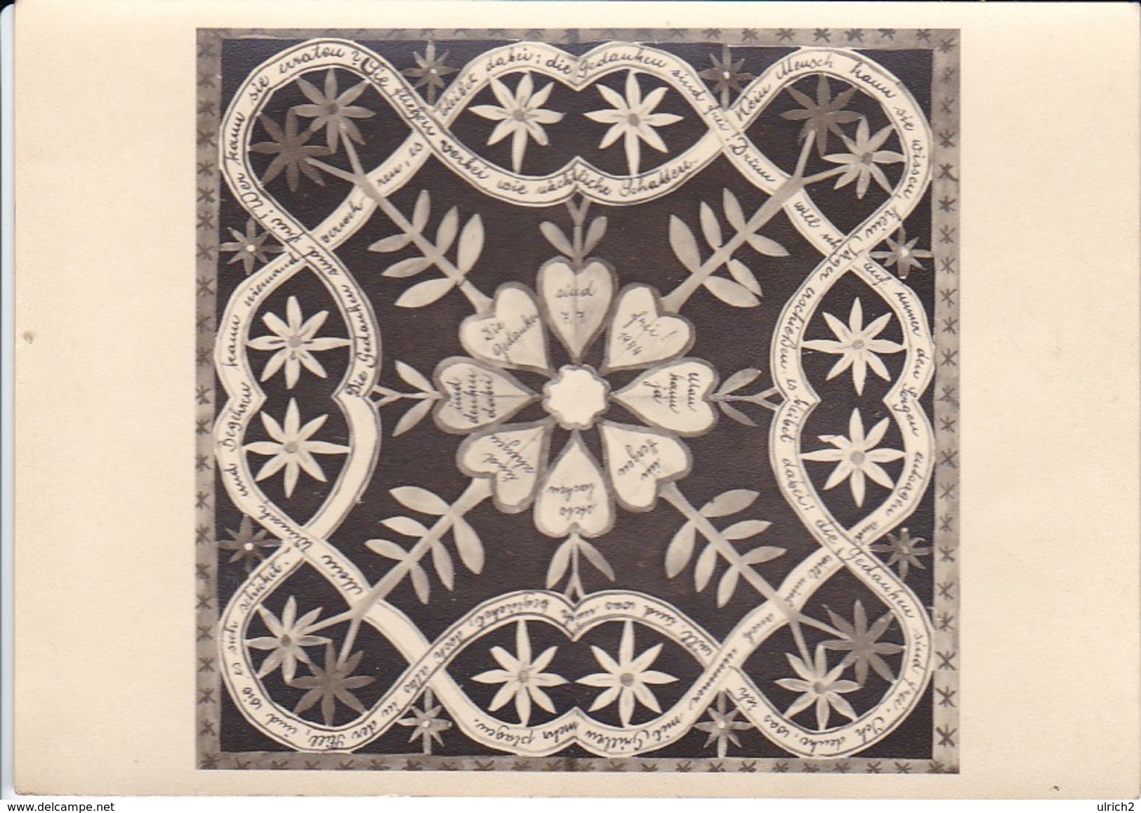 Foto Scherenschnitt Bemalt - Ca. 1950 (31268) - Chinese Paper Cut