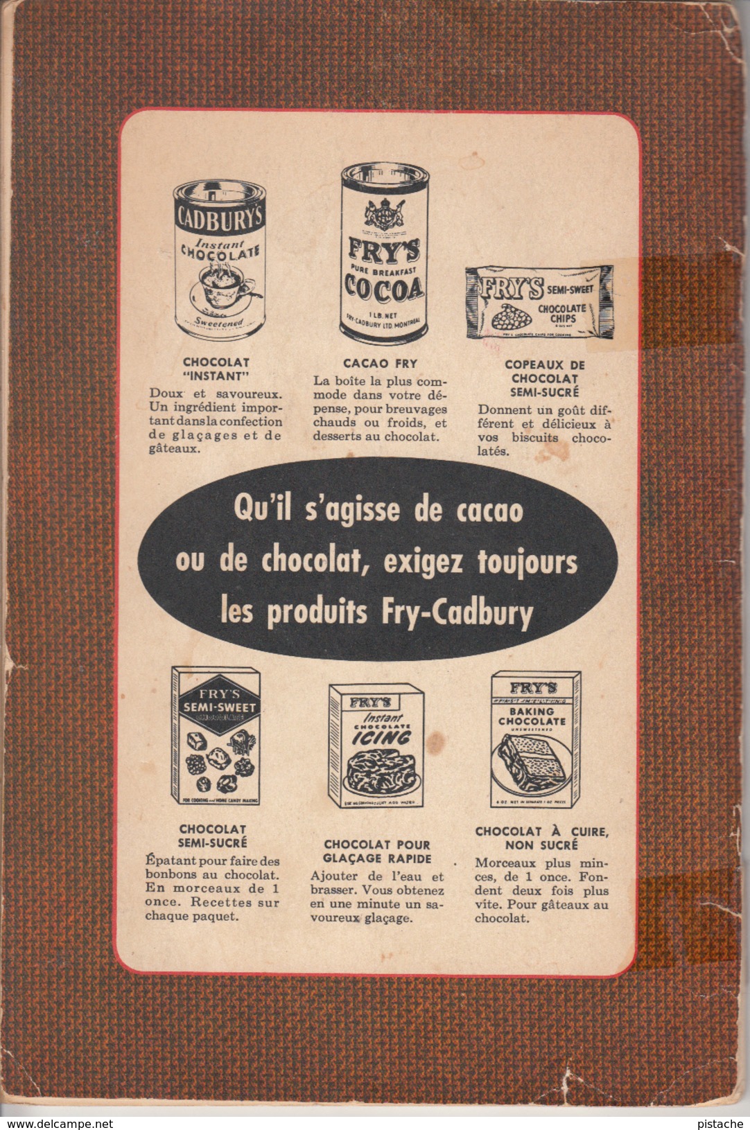 Vintage 1955 - 70 Recettes éprouvées Cacao Chocolat Par Fry-Cadbury - 37 Pages - Index - Illustrations - Voir 6 Scans - Gastronomie