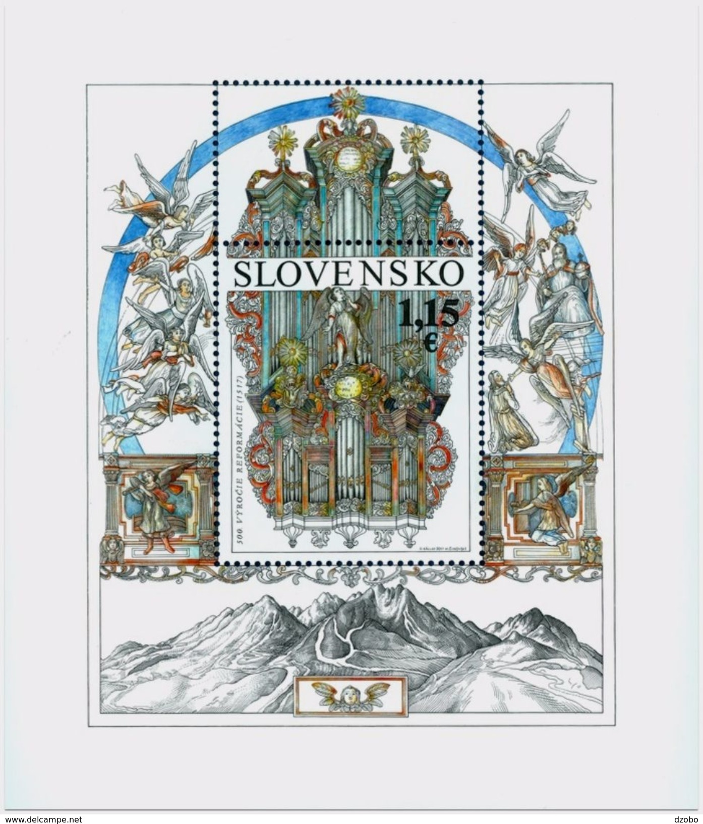 076-SLOVAKIA-The 500th Anniver. Of The Reformation M. LUTHER Evangelicals & Protestants 60.000 Pcs Souvenire Sheet 2017 - Hojas Bloque