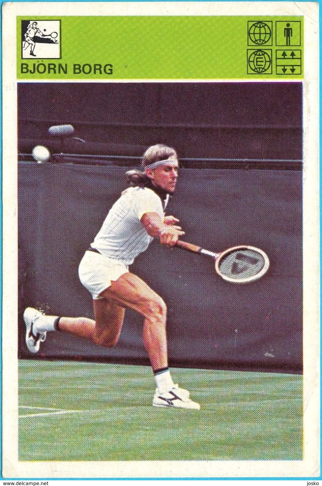 BJORN BORG - Tennis , Sweden ... Yugoslavia Vintage Card Svijet Sporta LARGE SIZE ALIKE A POSTCARD Tenis Sport - Trading-Karten