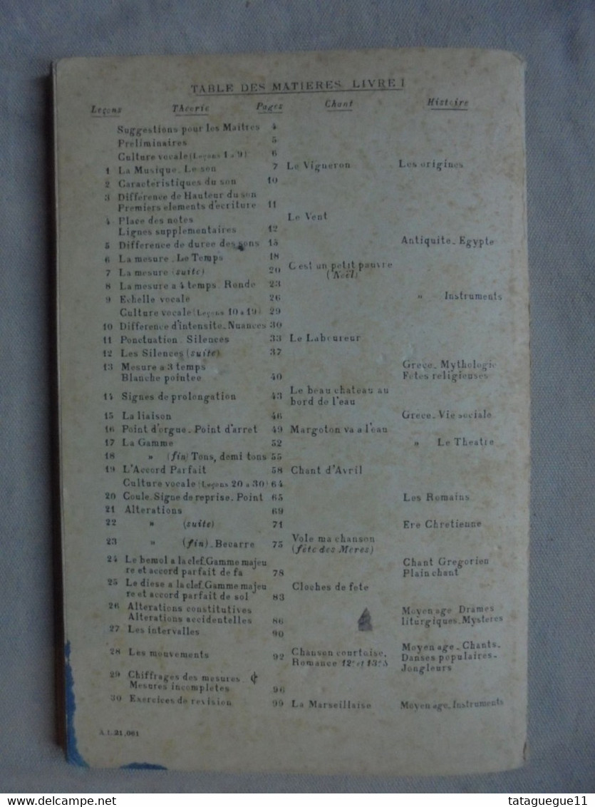 Ancien - Livre Cours Complet d'Education Musicale et de Chant Choral 1962