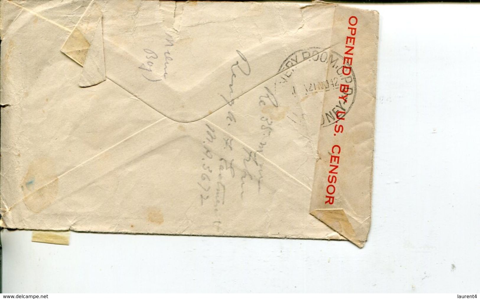 (444) Military WWII - V Mail - USA  To Australia Under Paid And TAXED - Passed Censor 25 - Militaria