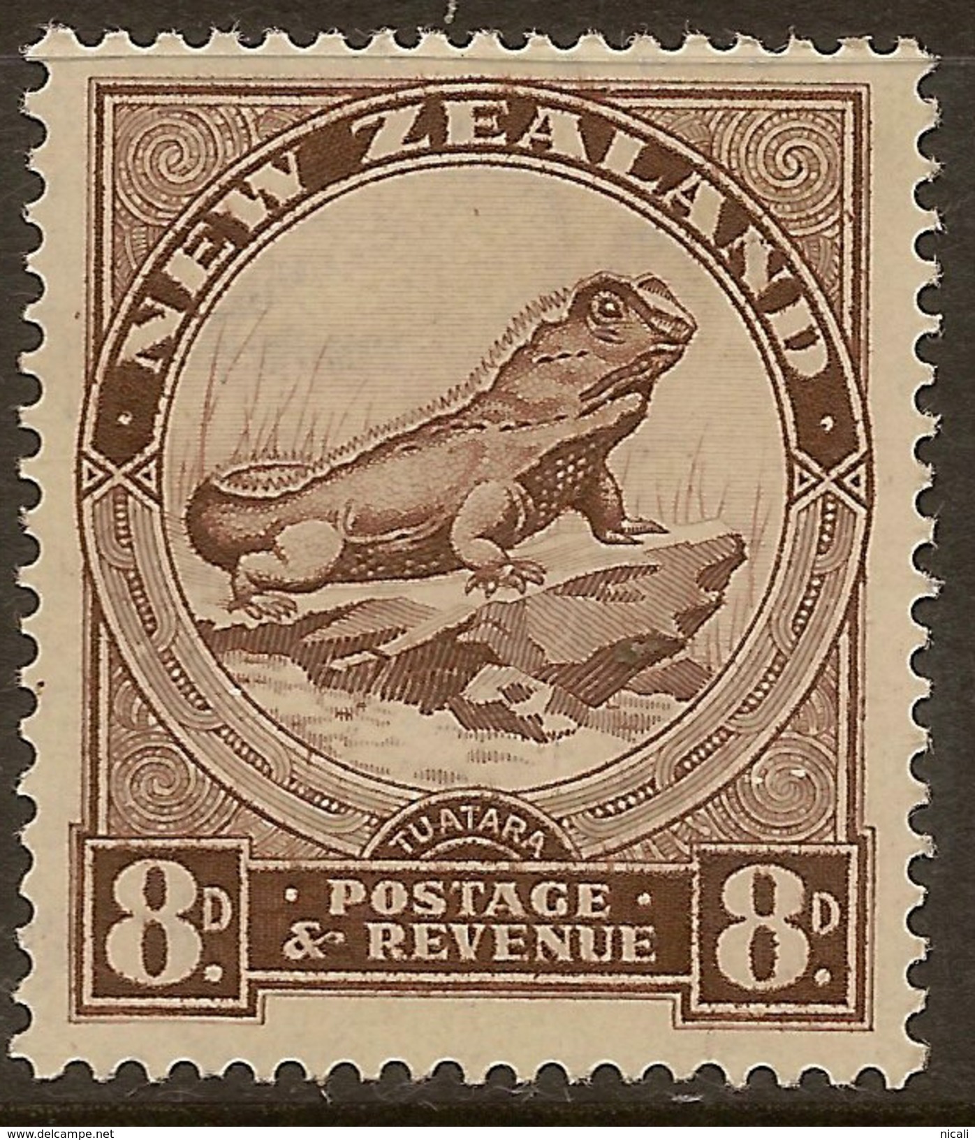 NZ 1935 8d Tuatara Single Wmk SG 565 HM #ADI143 - Ongebruikt