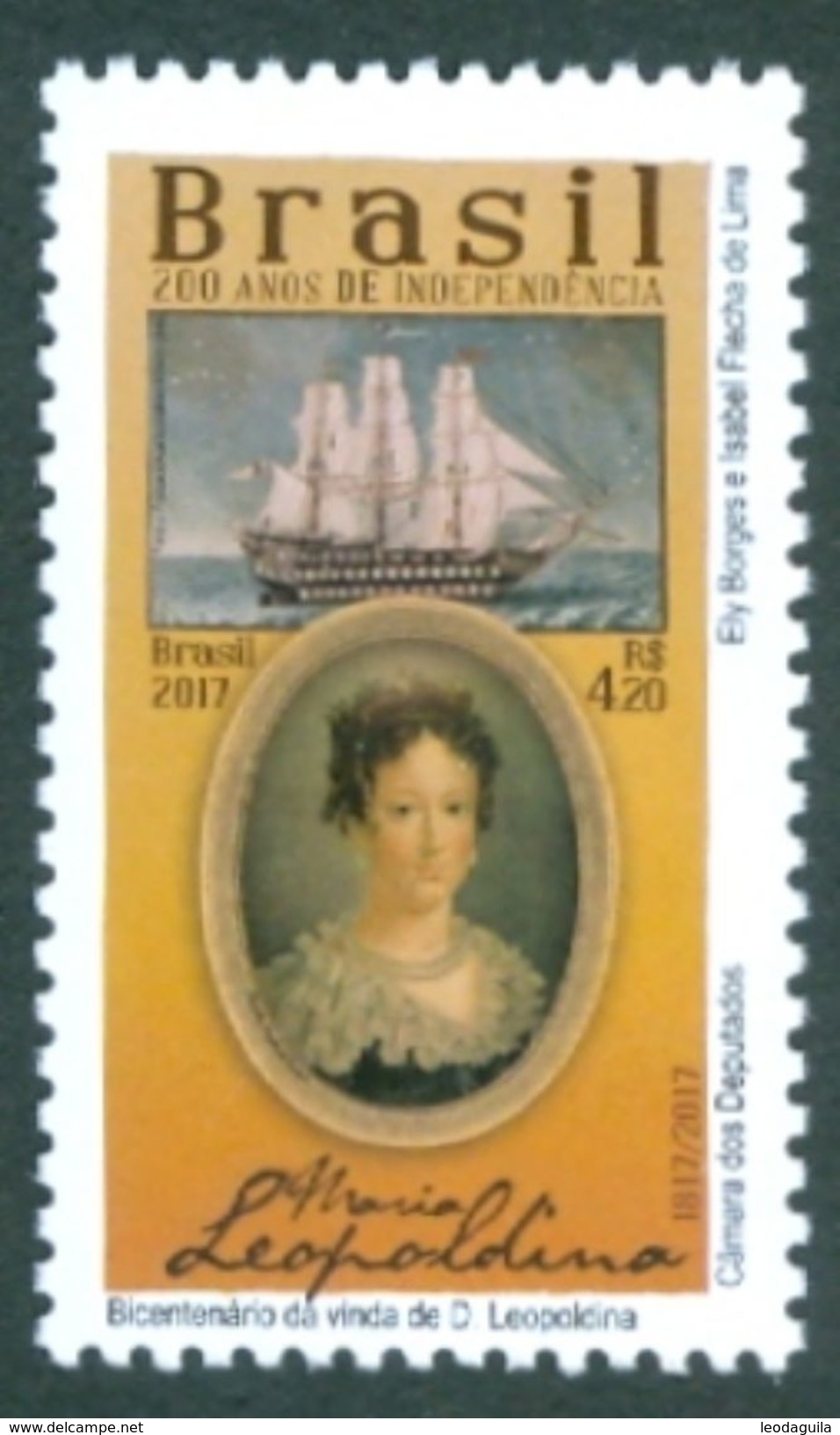 BRAZIL 2017 - BICENTENNIAL OF PRINCESS LEOPOLDINA's ARRIVAL IN RIO DE JANEIRO  -   MINT - Neufs