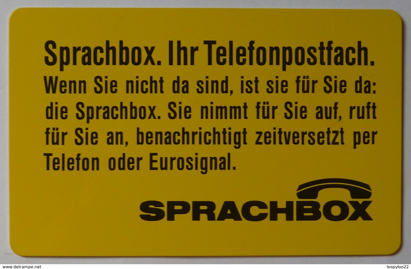 GERMANY - W 10 06.89 - Sprachbox - 1500ex - Mint - W-Series : Publicitaires - D. Bundespost