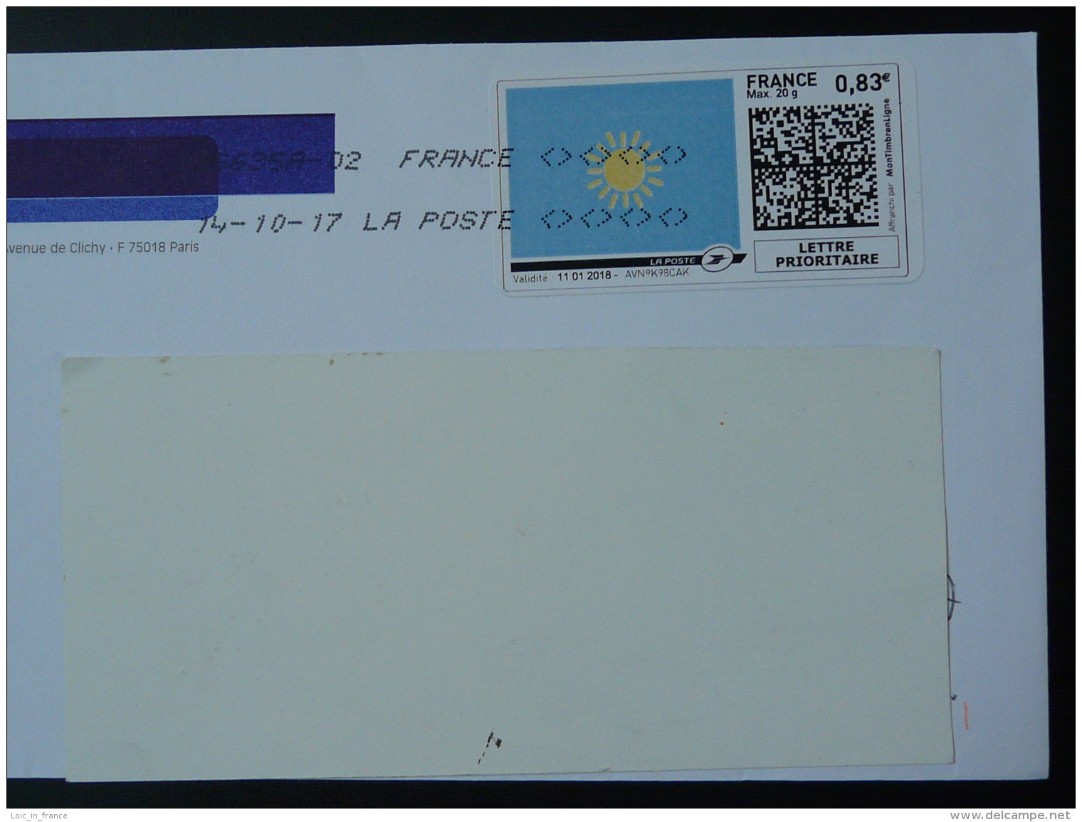 Soleil Sun Timbre En Ligne Sur Lettre (e-stamp On Cover) TPP 3628 - Astronomie