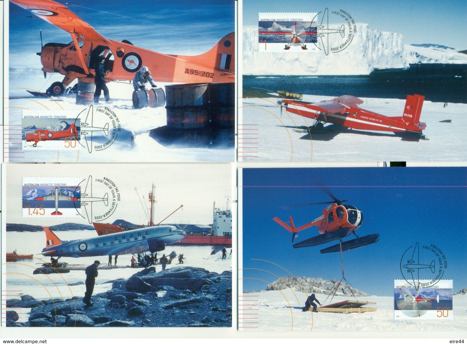 AAT Australian Antarctic Territory 2005 CM Aviation Plane Maximum Card - Tarjetas – Máxima