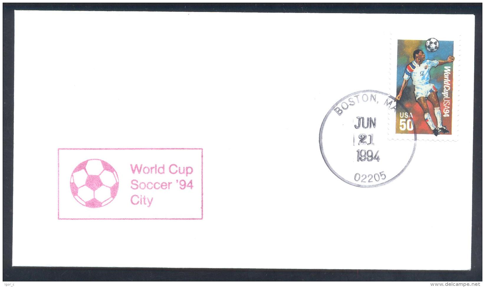 USA 1994 Cover; Football Soccer Fussball Cacio; FiFA WC Mundial World Cup USA 94  50c; Boston Hopt City - 1994 – Vereinigte Staaten