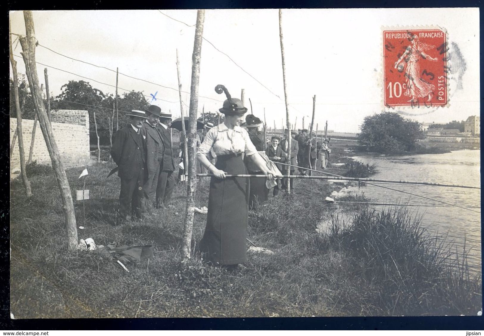 Cpa Carte Photo - Concours Pêche à La Ligne - Cachet Vannes - Photographe Decker Vannes     SEP17-45 - Vannes