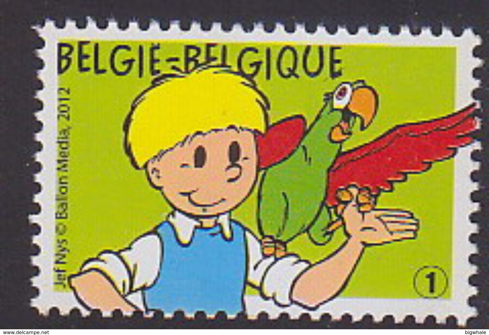 Belgium 2012 Cartoon Story Boy Parrot MNH 1V - Unused Stamps