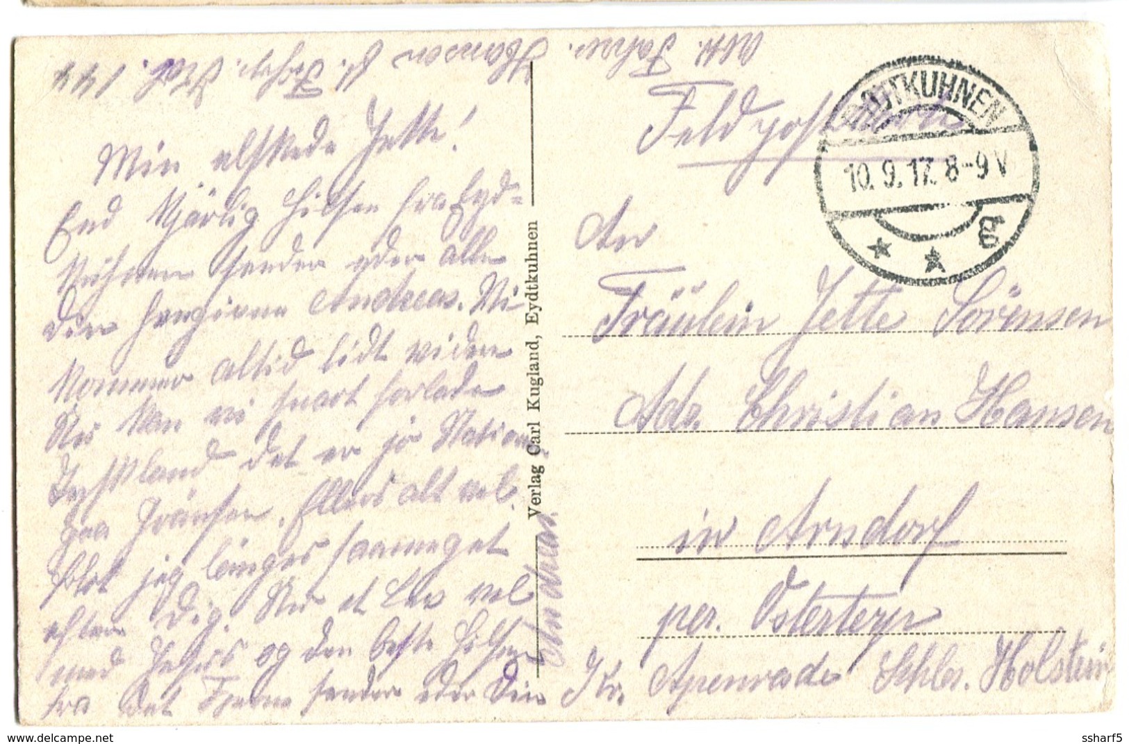 Eydtkuhnen Chernyshevskoye Bahnhof Mit Poststempel Feldpost 1917 - Ostpreussen