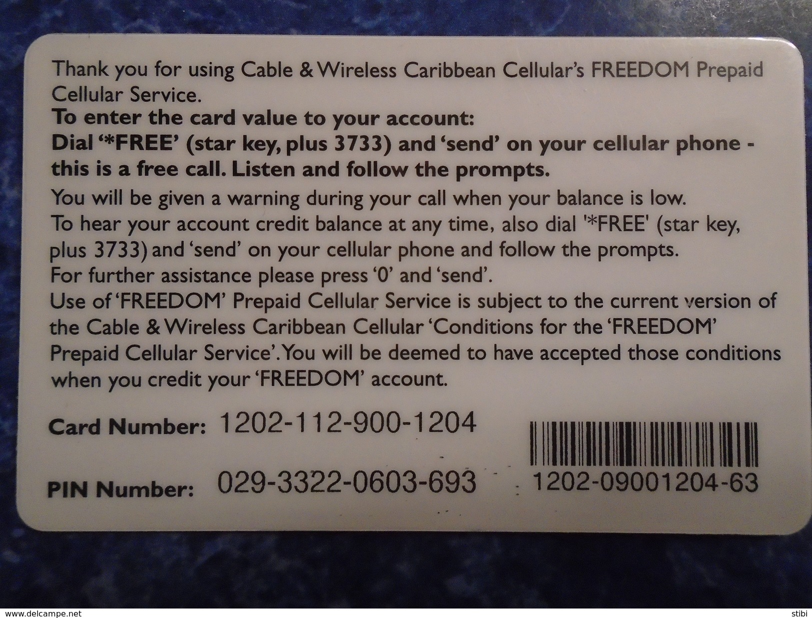 CARIBBEAN ISLANDS - PREPAID CELLULAR - FREEDOM - Sonstige - Amerika