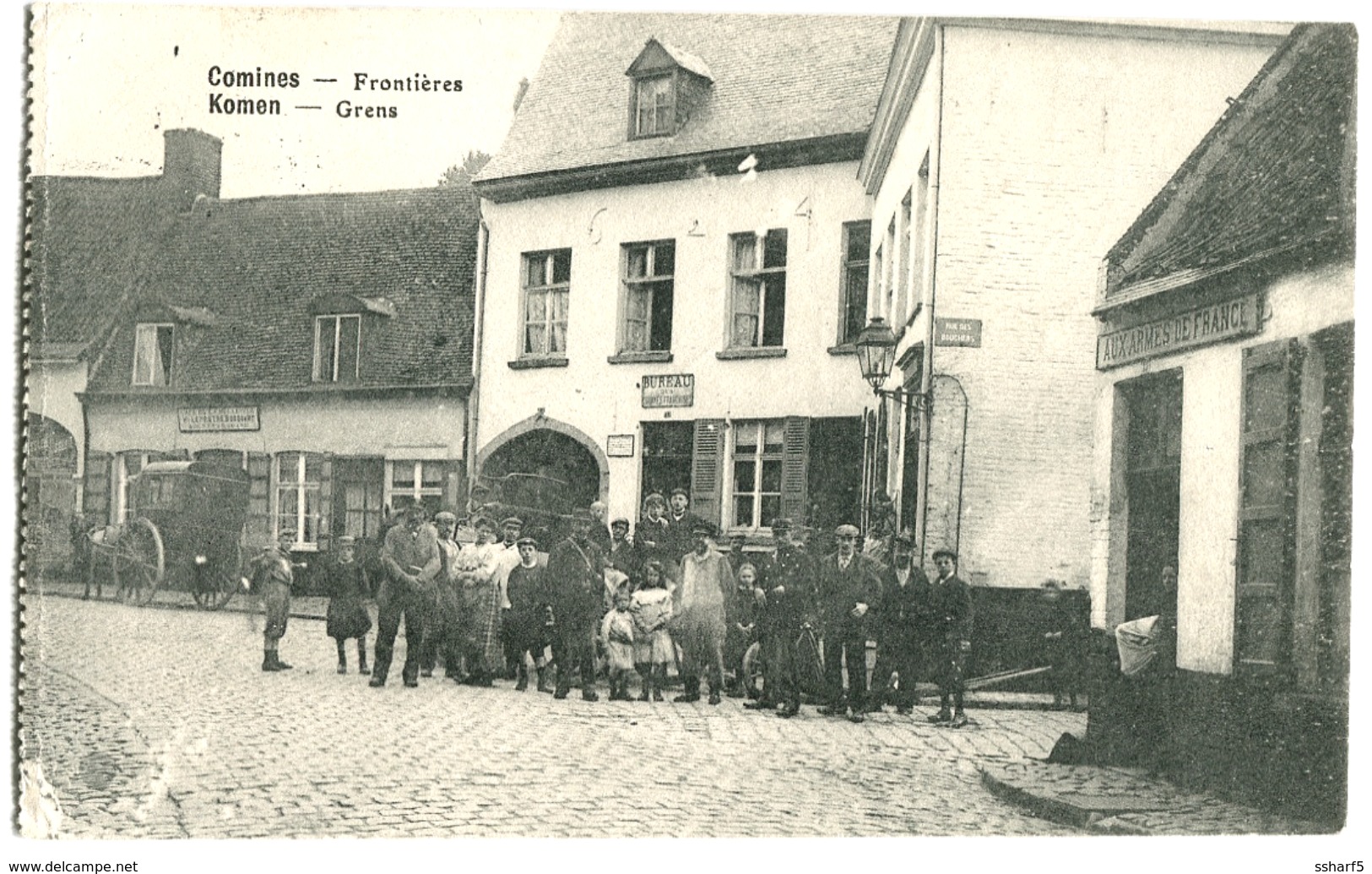 Comines Komen Frontières Grenz 1916 Animée Bureau Des Douanes Francaises Feldpost Soldatenbrief - Comines-Warneton - Komen-Waasten