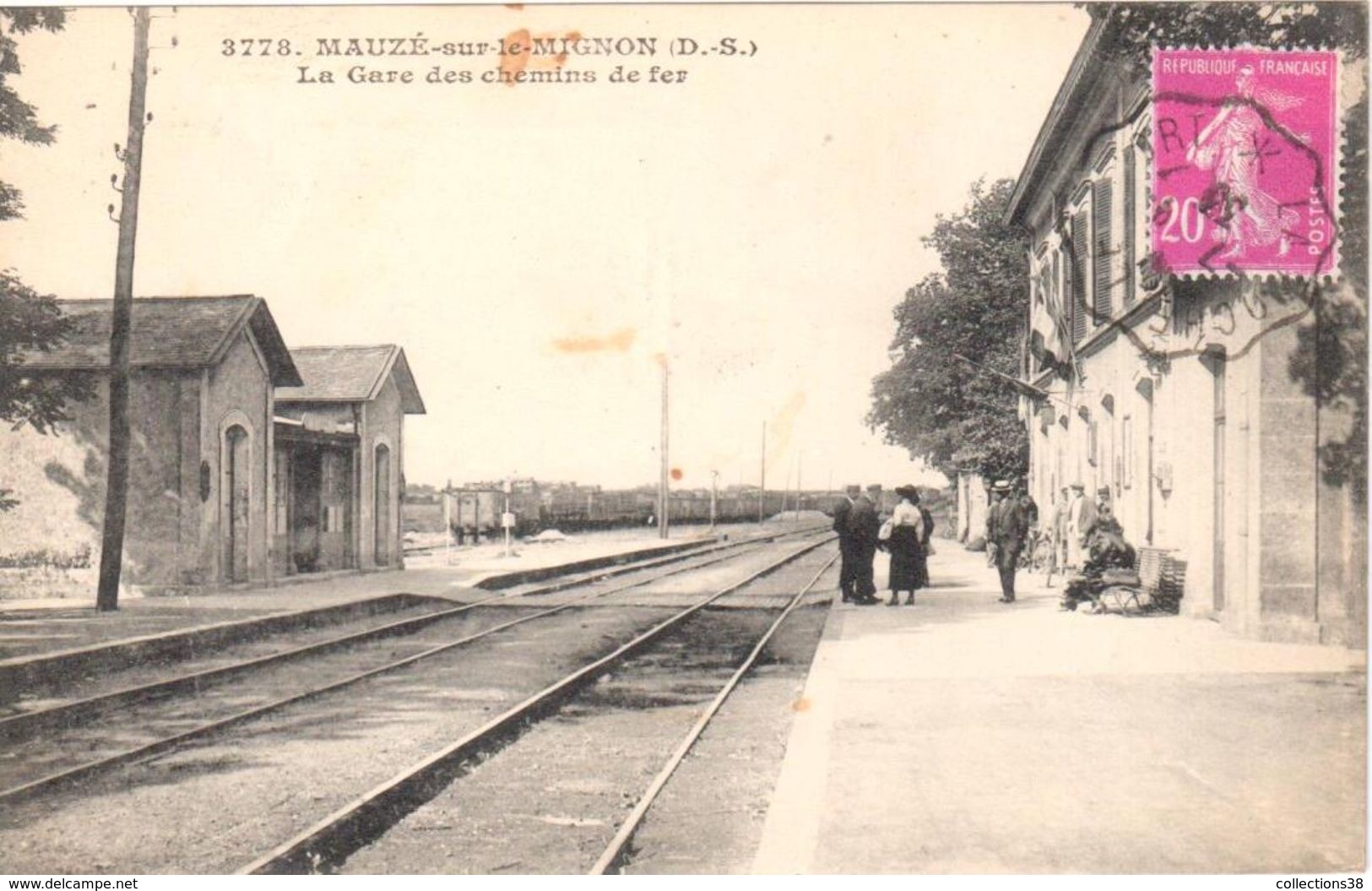 3778 - Mauzé-sur-le-Mignon (D.S.) - La Gare Des Chemins De Fer - Mauze Sur Le Mignon