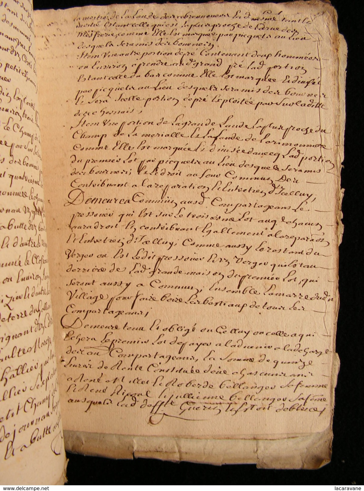 acte actes notariés manuscrit 1662 XVIIeme 43 pages louverné,la trouffiere,la marche, mayenne laval 53   N°7