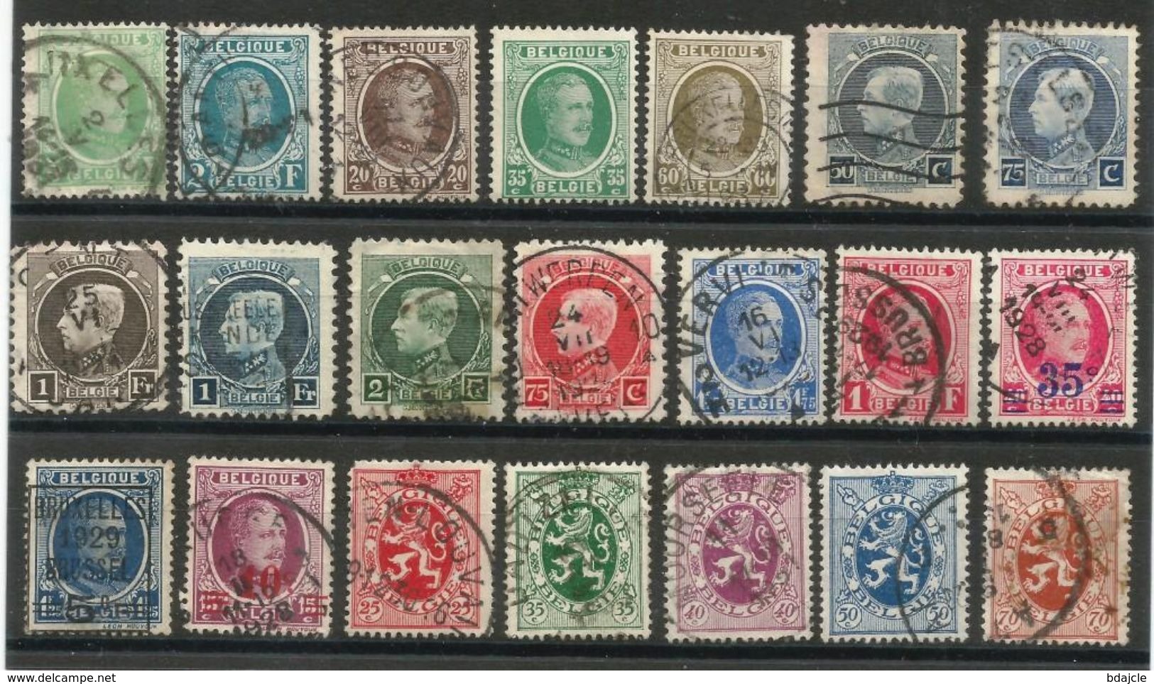 Belgique -  Lot De 31 Timbres Oblitérés Entre 1924 Et 1930 - Usados