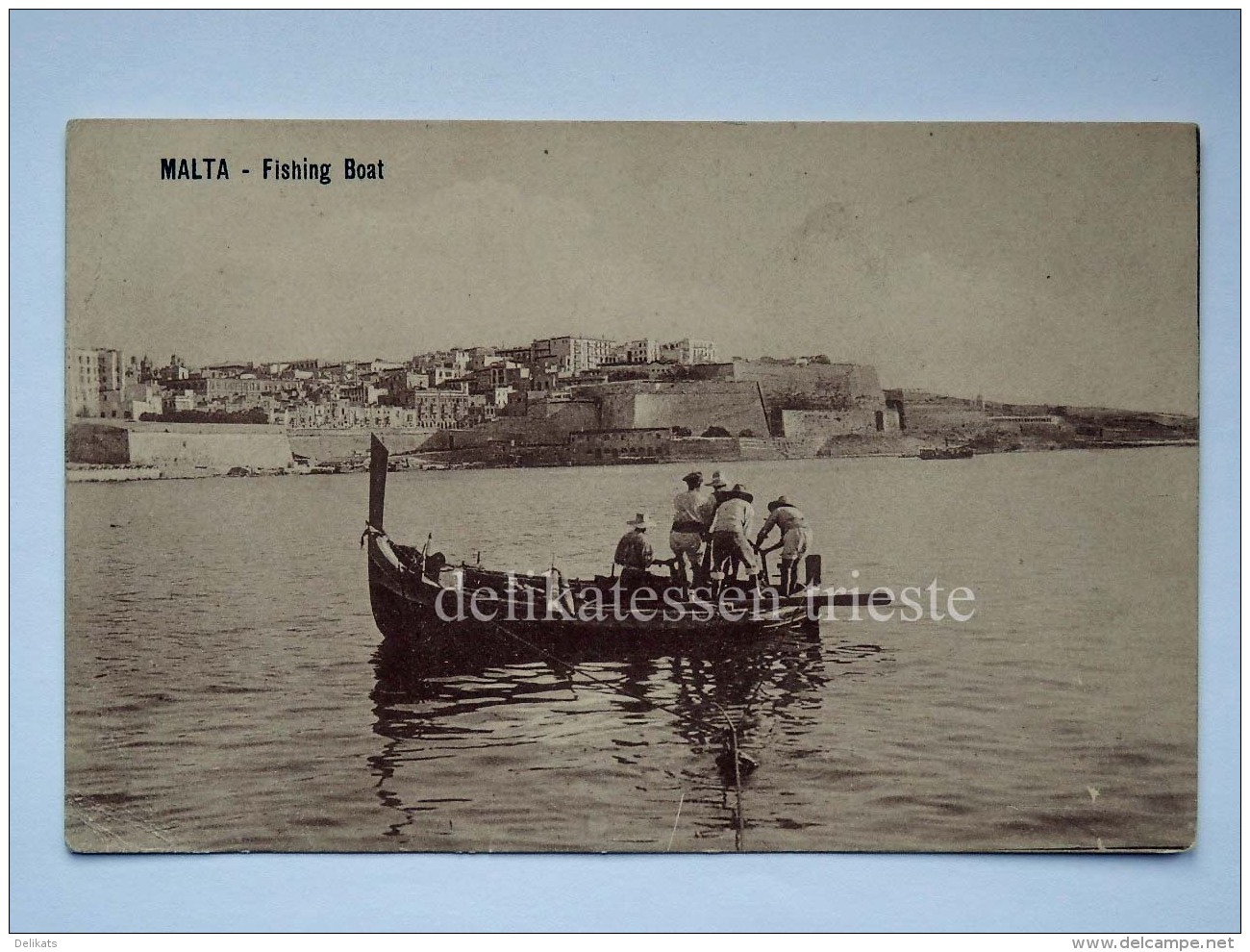 MALTA Fishing Boat Barca Pescatori Cartolina Old Postcard - Malta