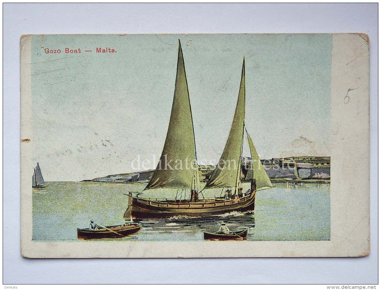 MALTA Gozo Boat Fishing Boat Barca Pescatori Cartolina Old Postcard - Malta