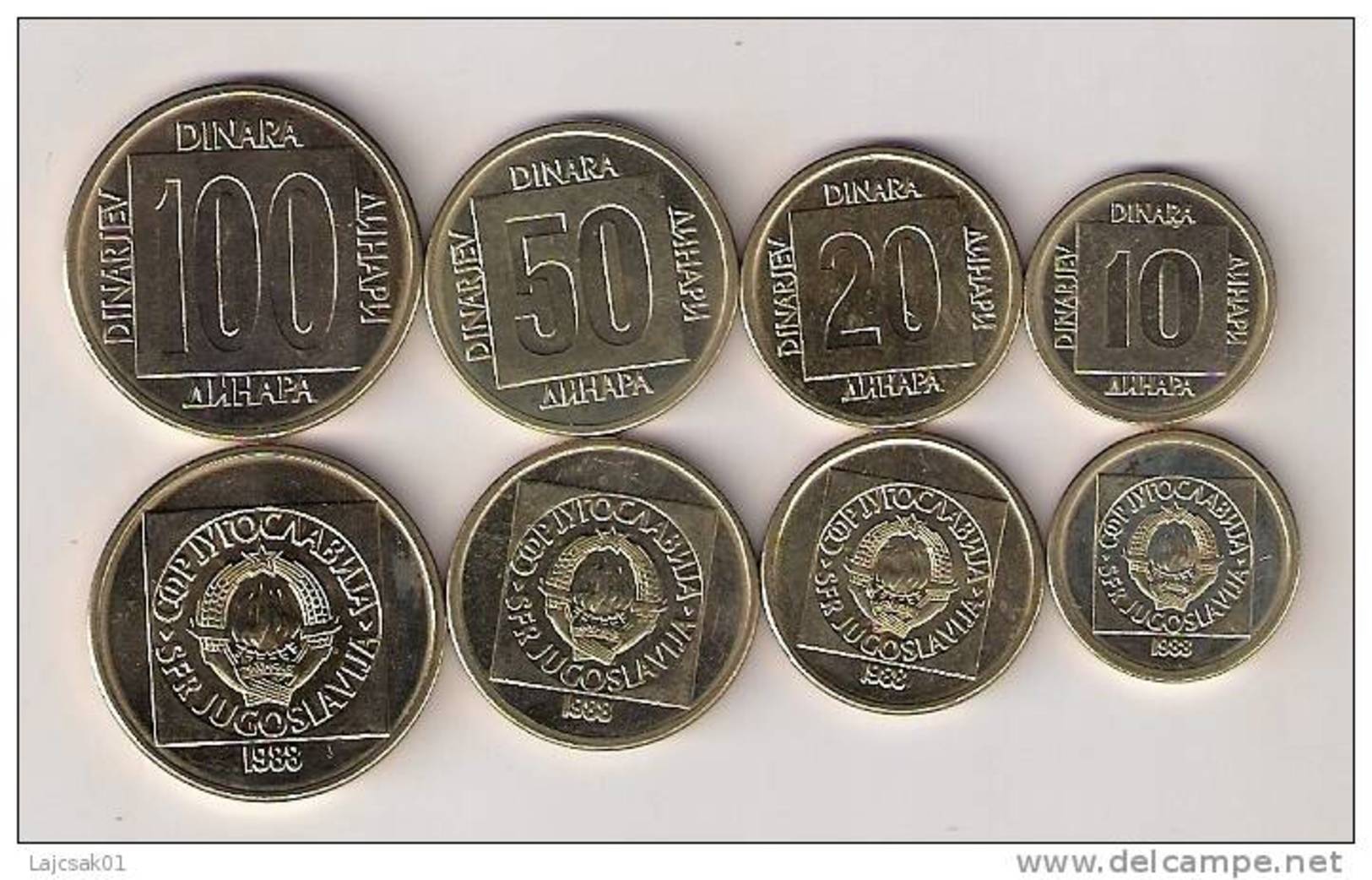 Yugoslavia 1988 COIN SET 10,20,50 And 100 Dinara UNC KM#131-132-133-134 - Jugoslavia