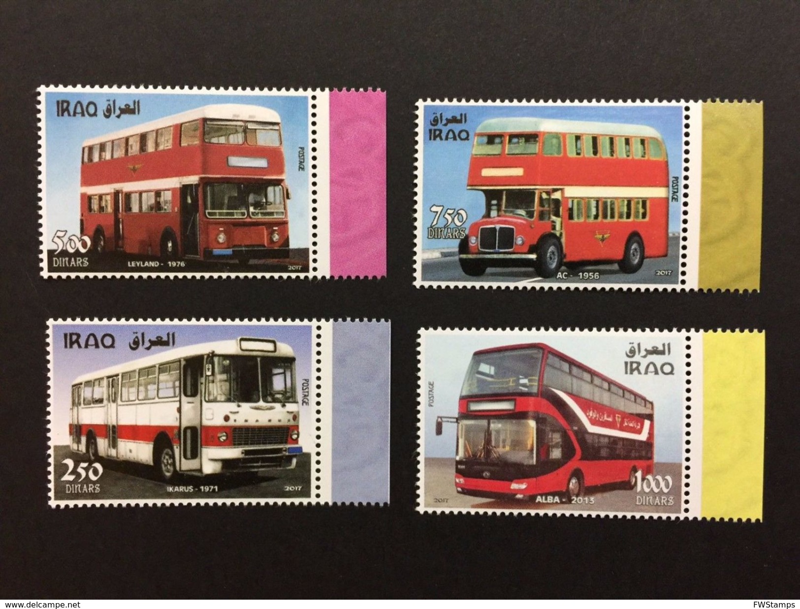 Iraq 2017 Oct Stamp Set Iraqi Busses And Trams Stamps MNH - Irak