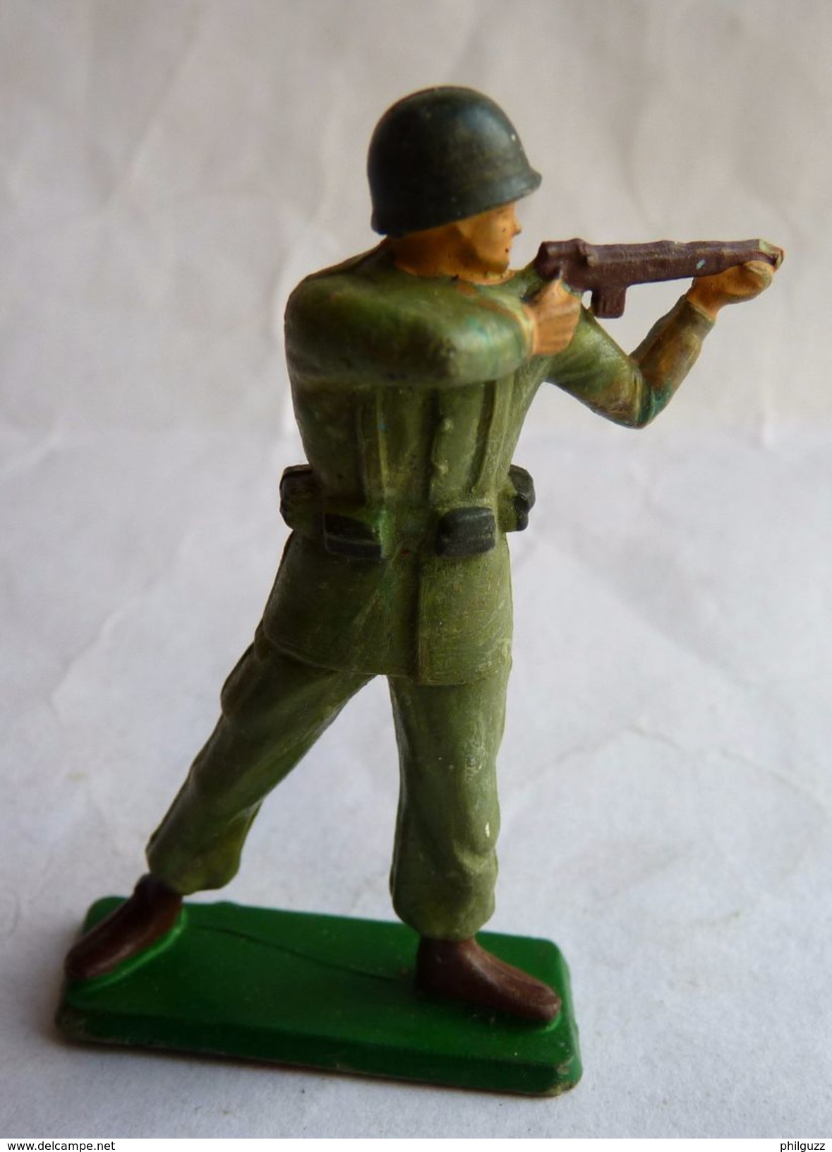 SOLDAT FIGURINE FIG STARLUX 1966 PARA Commando CASQUE Fusil Tireur Debout P4  ARMEE MODERNE (2) Incomplet - Starlux