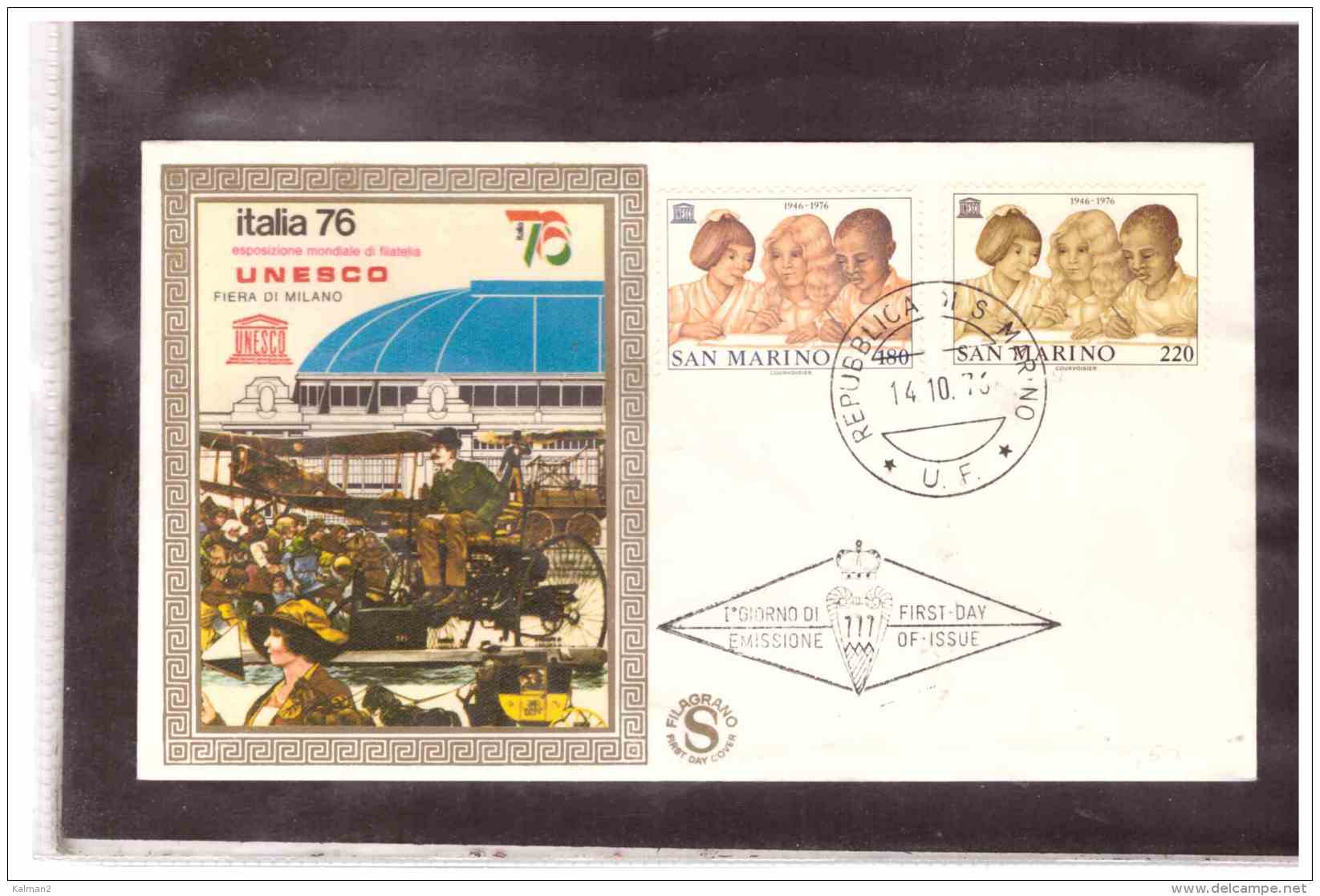 FDC4783    -   SAN MARINO  14.10.76   /    U.N.E.S.C.O. - UNESCO