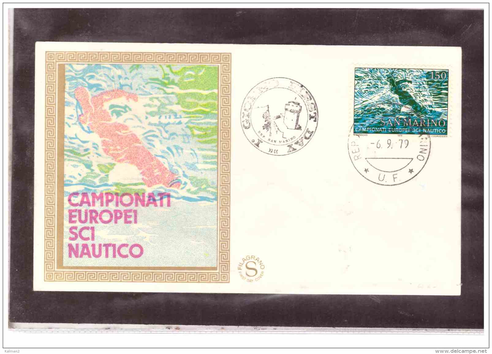 FDC4846    -   SAN MARINO    6.9.79   /    FDC    CAMPIONATI EUROPEI DI SCI NAUTICO - Sci Nautico