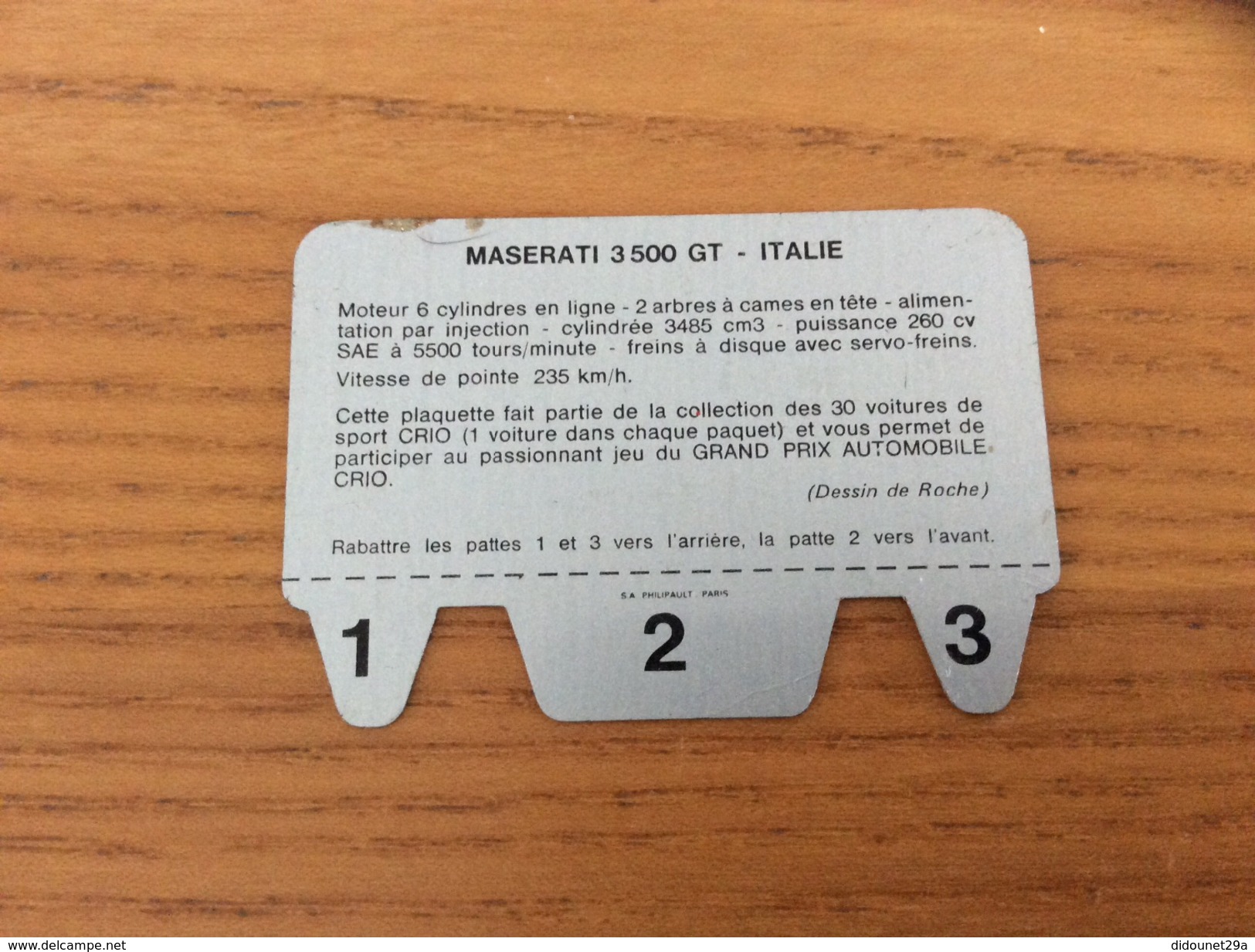 Plaque En Tôle Lessive CRIO « MASERATI 3500 GT ITALIE » (voiture) - Automobile