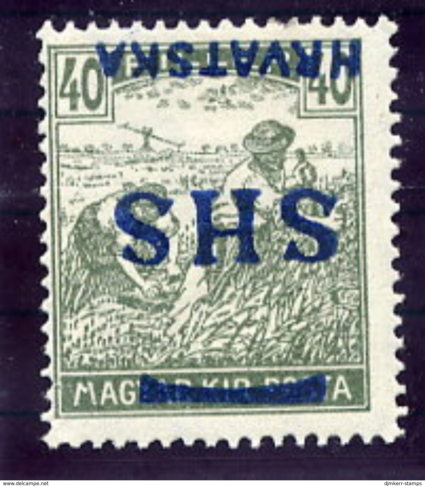 YUGOSLAVIA (SHS) 1918 Harvesters 40f   With Inverted Overprint LHM / *.  Michel 75 - Nuovi