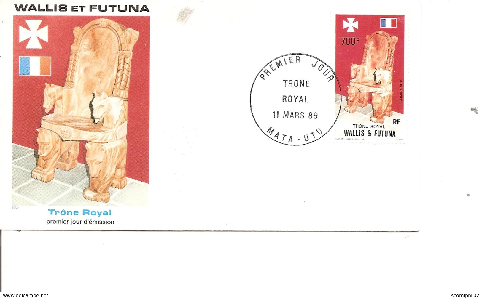 Wallis Et Futuna - Trone Royal ( FDC De 1989 à Voir) - Briefe U. Dokumente