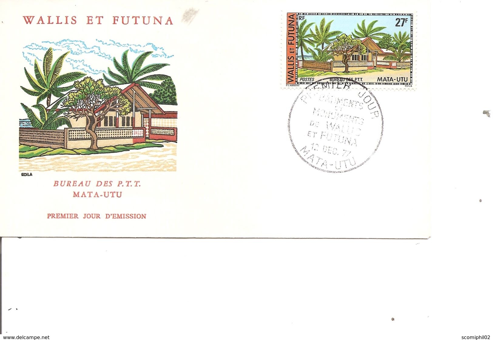 Wallis Et Futuna - Bureau Des PTT ( FDC De 1977 à Voir) - Cartas & Documentos