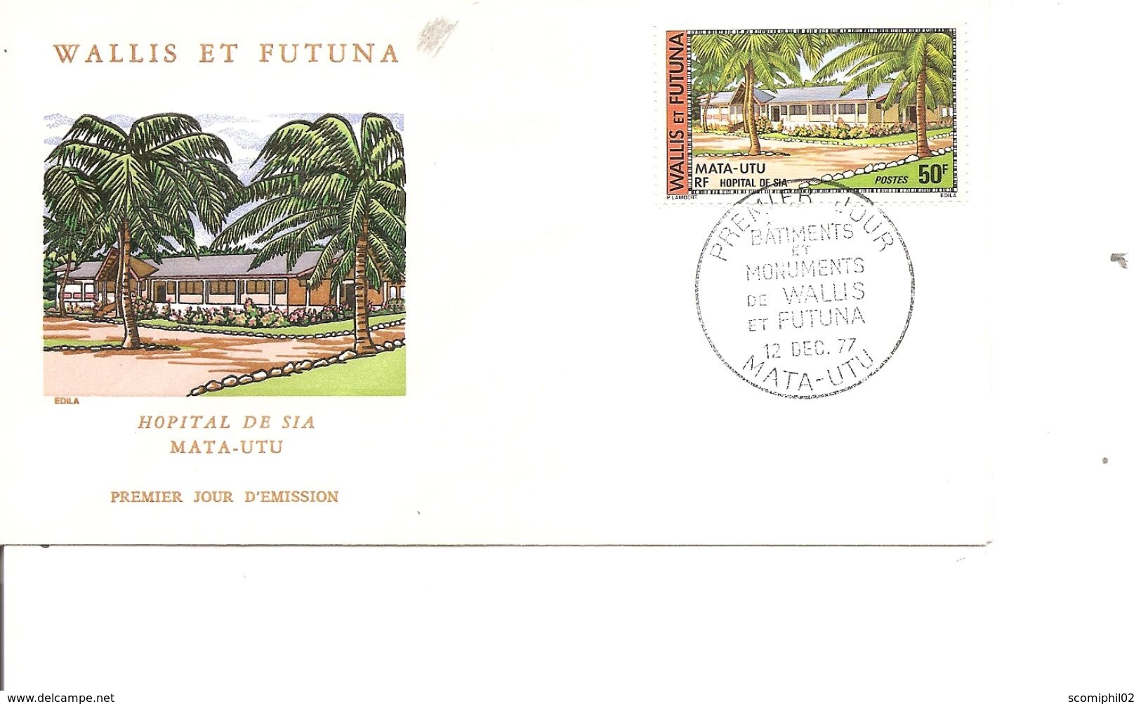 Wallis Et Futuna - Hopital De Sia ( FDC De 1977 à Voir) - Lettres & Documents