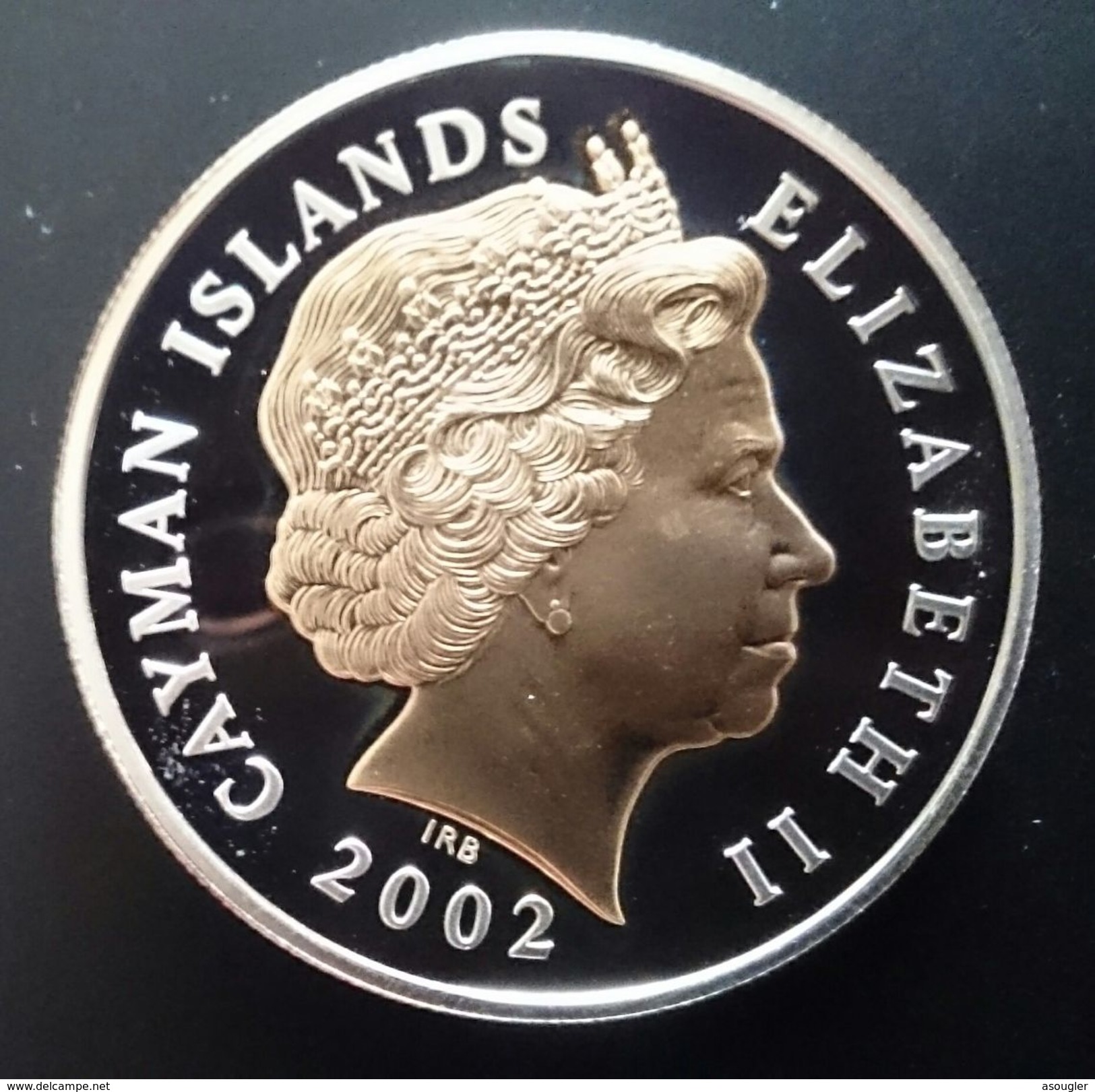 CAYMAN ISLANDS 2 DOLLARS 2002 SILVER PROOF "British Crown" (free Shipping Via Registered Air Mail) - Iles Caïmans