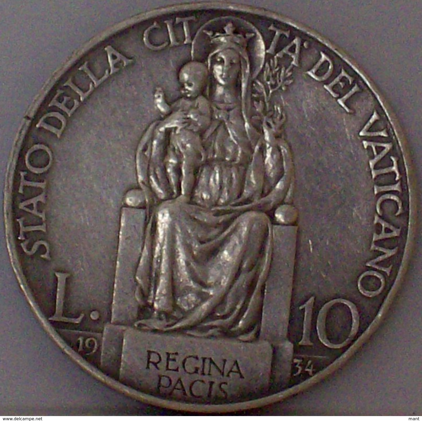 CITTA' DEL VATICANO 10 Lire 1934 ARGENTO - SILVER - Vaticano