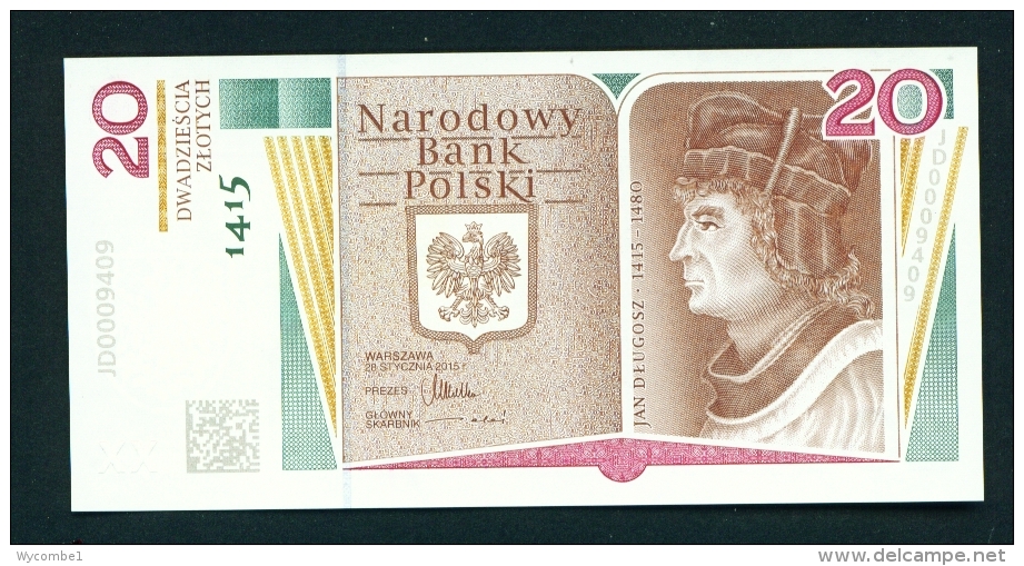 POLAND  -  28/01/2015  20 Zloty  UNC  Commemorative Banknote  600th Anniversary Of The Birth Of Jan Dlugosz - Poland