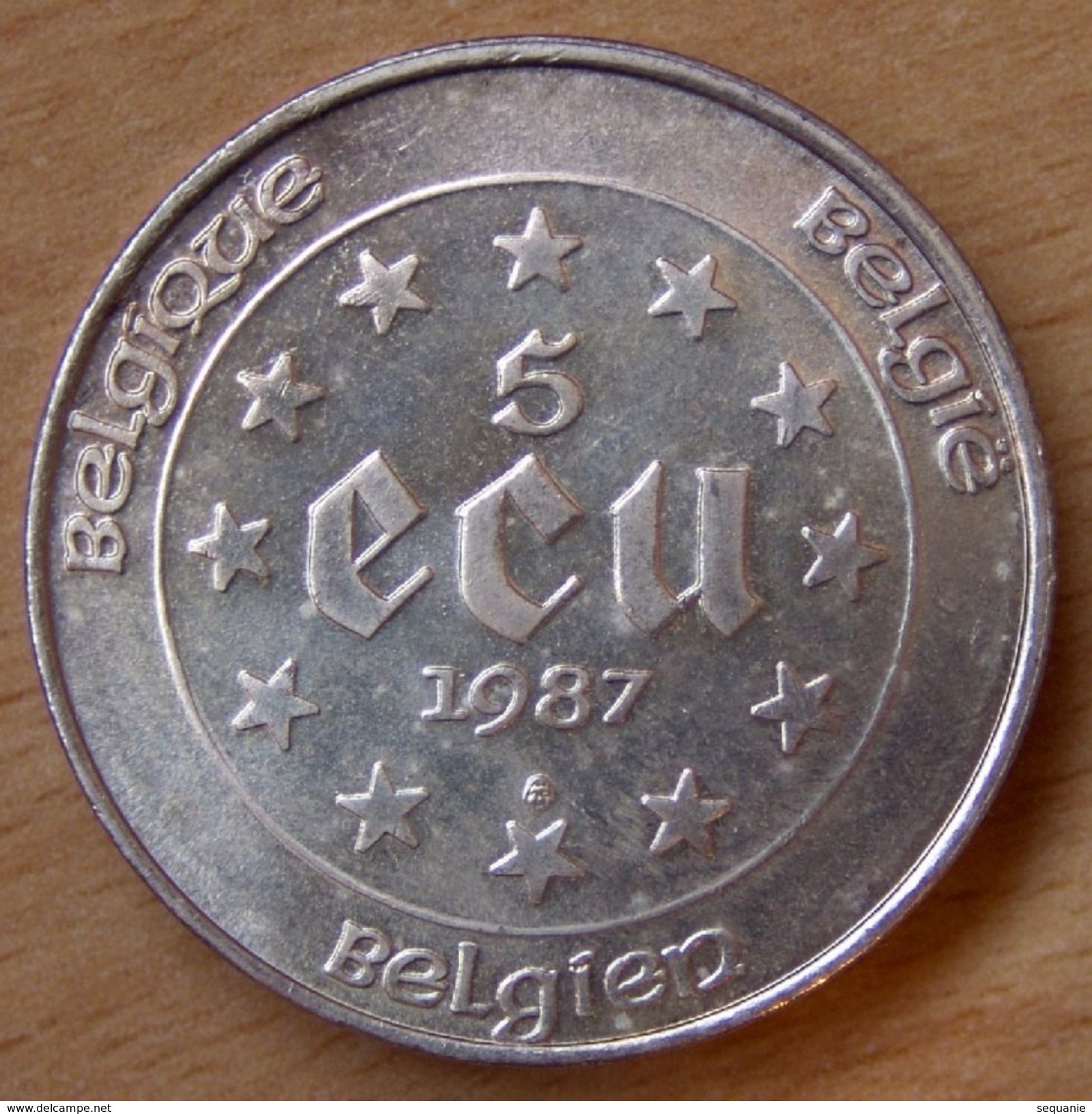 BELGIQUE 5 ECU 1987 ARGENT - Ecus