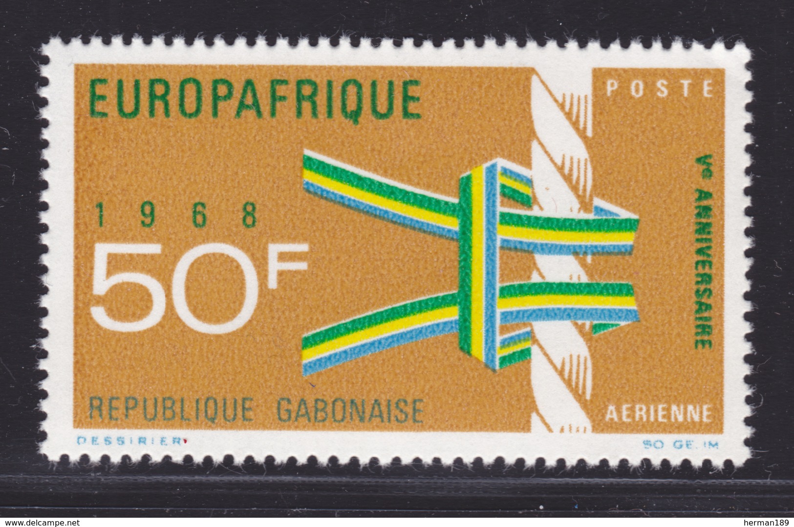 GABON AERIENS N°   69 ** MNH Neuf Sans Charnière, TB (D1673) EUROPAFRIQUE - Gabon (1960-...)